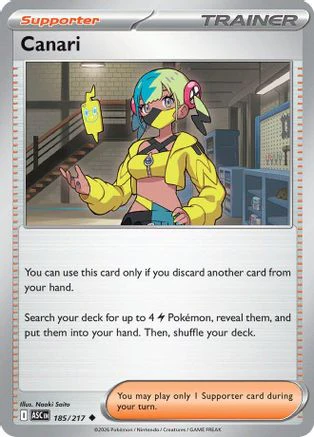Canari 185/217  - Reverse Holofoil ME Ascended Heroes - Uncommon