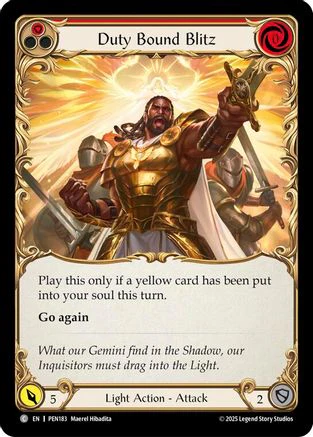 Duty Bound Blitz (Red) (PEN183) - Compendium of Rathe Rainbow Foil