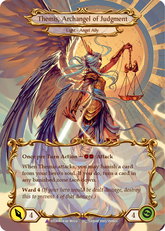 Figment of Judgment // Themis, Archangel of Judgment (Marvel) [DTD006] (Dusk Till Dawn)  Cold Foil - Image 2