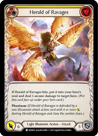Herald of Ravages (Yellow) [U-MON018-RF] (Monarch Unlimited)  Unlimited Rainbow Foil
