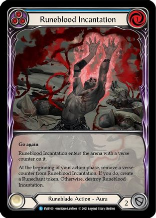 Runeblood Incantation (Blue) [EVR109] (Everfest)  1st Edition Extended Art Rainbow Foil - Image 3