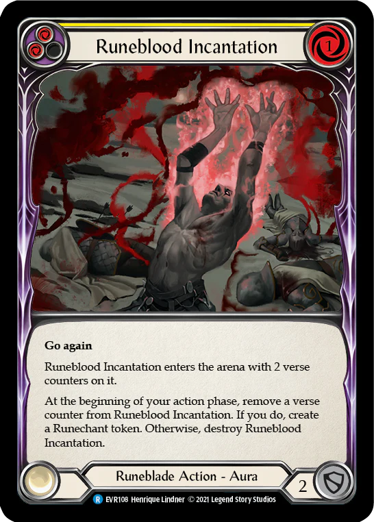 Runeblood Incantation (Yellow) [EVR108] (Everfest)  1st Edition Rainbow Foil