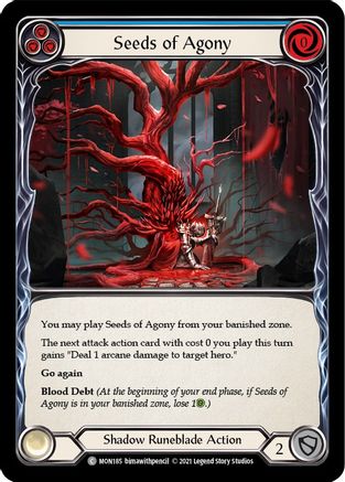 Seeds of Agony (Blue) [U-MON185-RF] (Monarch Unlimited)  Unlimited Rainbow Foil