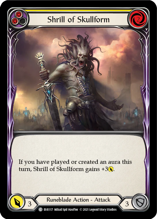 Shrill of Skullform (Yellow) [EVR117] (Everfest)  1st Edition Rainbow Foil - Image 2