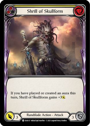 Shrill of Skullform (Yellow) [EVR117] (Everfest)  1st Edition Rainbow Foil - Image 3