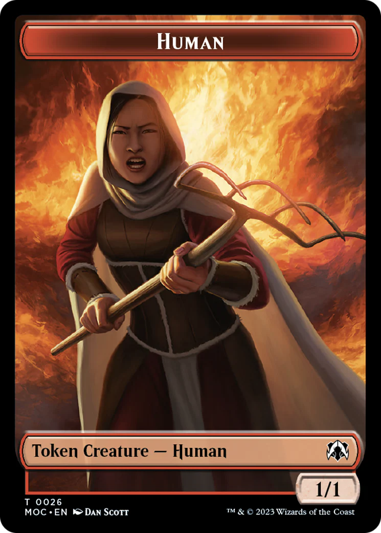 Squid // Human (26) Double-Sided Token [March of the Machine Commander Tokens] - Image 2