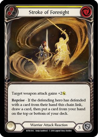 Stroke of Foresight (Yellow) [U-WTR139] (Welcome to Rathe Unlimited)  Unlimited Rainbow Foil - Image 3